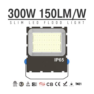 300W LED Flood Light Dimmable 5700K Daylight IP66 Waterproof Area Lighting - Equivalent to 500w metal halide 