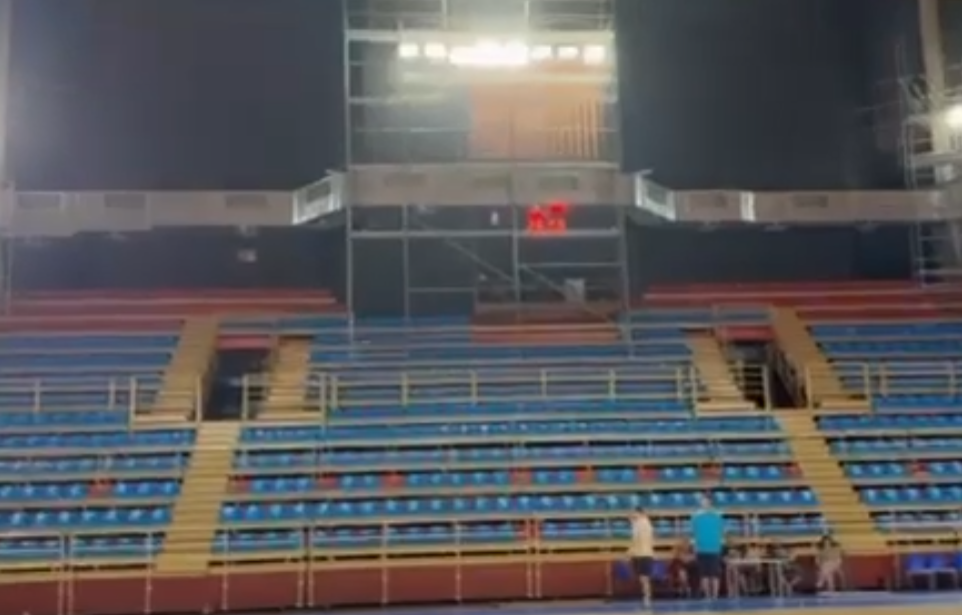 Indoor basketball court lighting case in Serbia