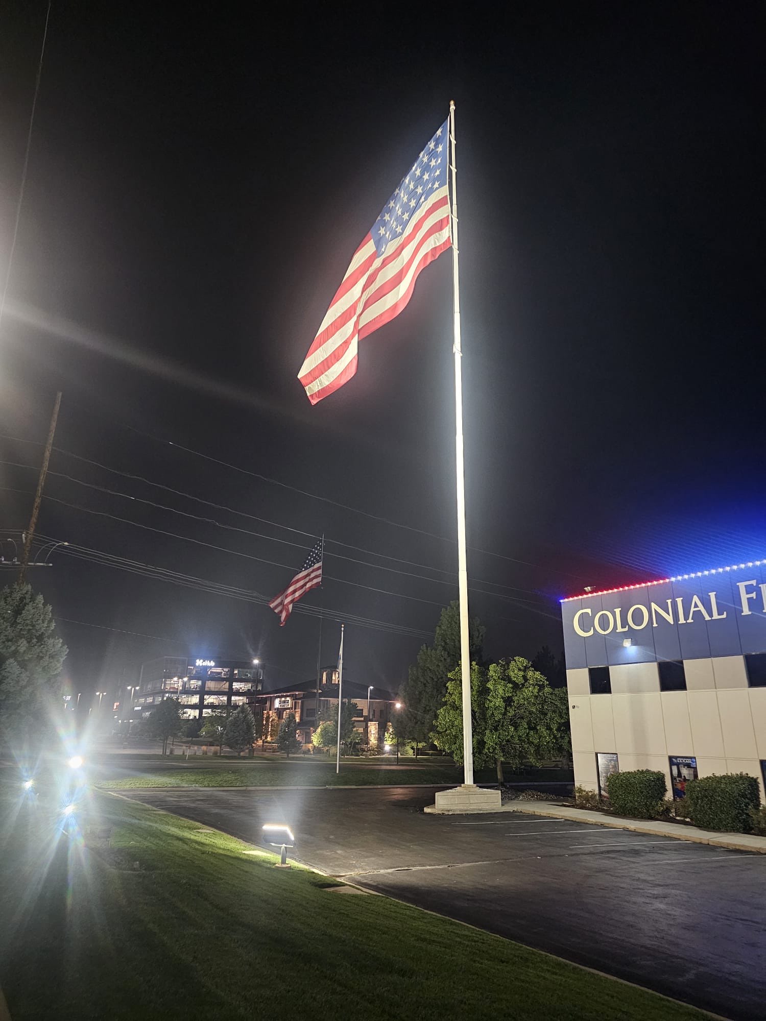 American Utah flag light projection lighting project case.