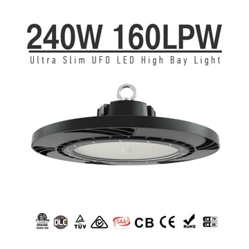 Ultra-slim LED High Bay Lights 100-240W DLC ETL TUV Warehouse lighting